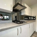 Grey Toughened Mirror Splashback - Bespoke - CreoGlass®