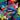 Vibrant abstract art with colorful splashes and bold lips, perfect for decorative glass designs