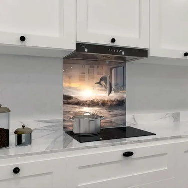 Leaping Dolphin Classic Printed Glass Splashback - DIY - CreoGlass®