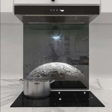 Moon and Earth Eclipse Printed Glass Splashback - DIY - CreoGlass®