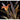 Artistic glass sculpture of orange lily with detailed leaves, showcasing decorative glass craftsmanship