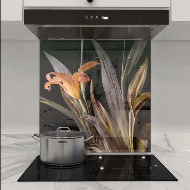 Orange Lily Printed Glass Splashback - DIY - CreoGlass®