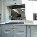 Marble Patterned Toughened Mirror - Silver - Bespoke - CreoGlass®