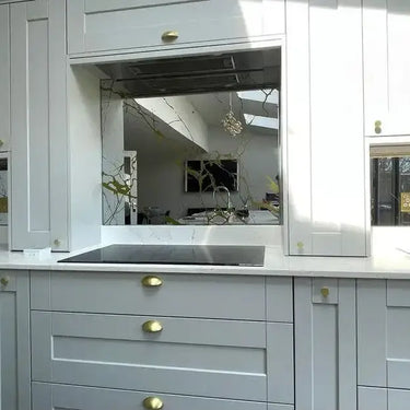 Marble Patterned Toughened Mirror - Silver - Bespoke - CreoGlass®