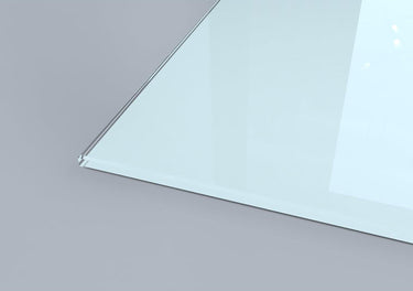 Bespoke architectural glass panel with polished edge, ideal for modern balustrades or decorative installations
