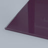 Deep purple tinted architectural glass panel with polished edge, ideal for bespoke interior design