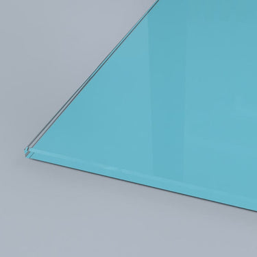 Bespoke turquoise architectural glass panel with polished edges for modern interiors