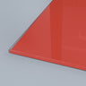Vibrant red architectural glass panel with polished edge, ideal for modern interior design and bespoke installations.
