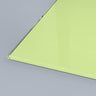 Lime green architectural glass panel with polished edge, ideal for bespoke interior design and decorative glass features.