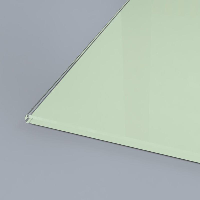 Bespoke architectural glass panel with sleek edge detail for modern interiors
