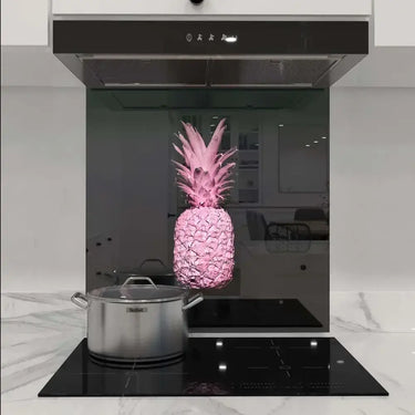 Pink Pineapple Printed Glass Splashback - DIY - CreoGlass®