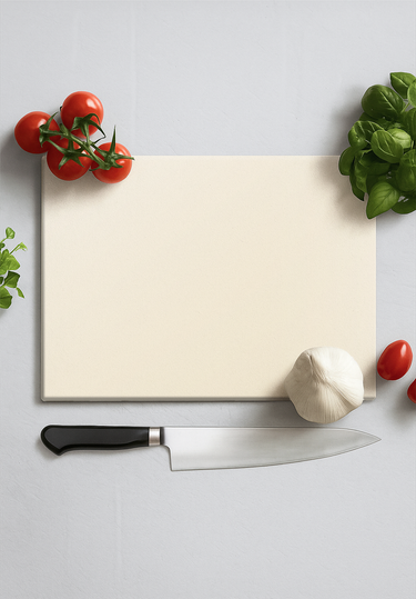 Ivory Cream Glass Chopping Board and Placemat - CreoGlass®