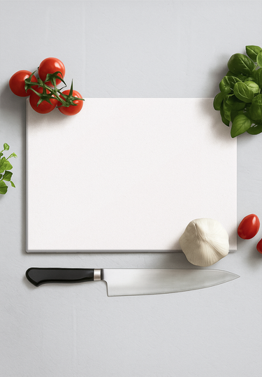 White Glass Chopping Board and Placemat - CreoGlass®