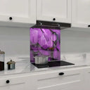 Purple Macaw Feathers Macro Photograph Printed Glass Splashback - DIY - CreoGlass®