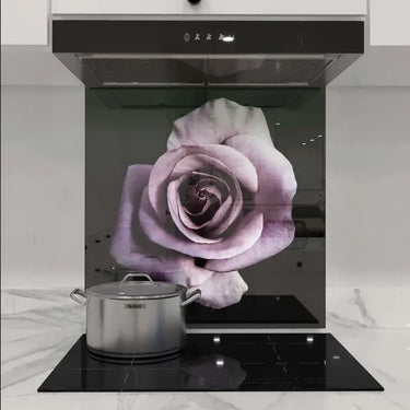 Purple Rose Printed Glass Splashback - DIY - CreoGlass®