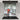 Bespoke kitchen glass splashback with London Big Ben artwork, red umbrellas, modern cooktop