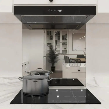 Silver Toughened Mirror Splashback - DIY - CreoGlass®