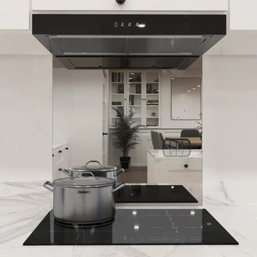 Silver Toughened Mirror Splashback - DIY - CreoGlass®