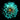 Turquoise dahlia flower with yellow center on black background, ideal for decorative glass designs