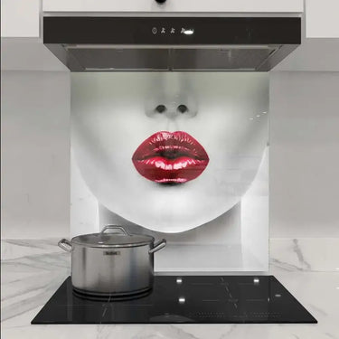Woman with Red Lips Printed Glass Splashback - DIY - CreoGlass®