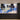 Bespoke LED backlit glass kitchen splashback with blue and gold marble effect, modern luxury interior design