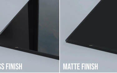 Gloss and matte finish architectural glass panels for bespoke interior design