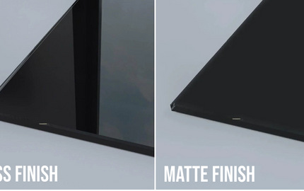 Gloss and matte finish architectural glass panels for bespoke interior design