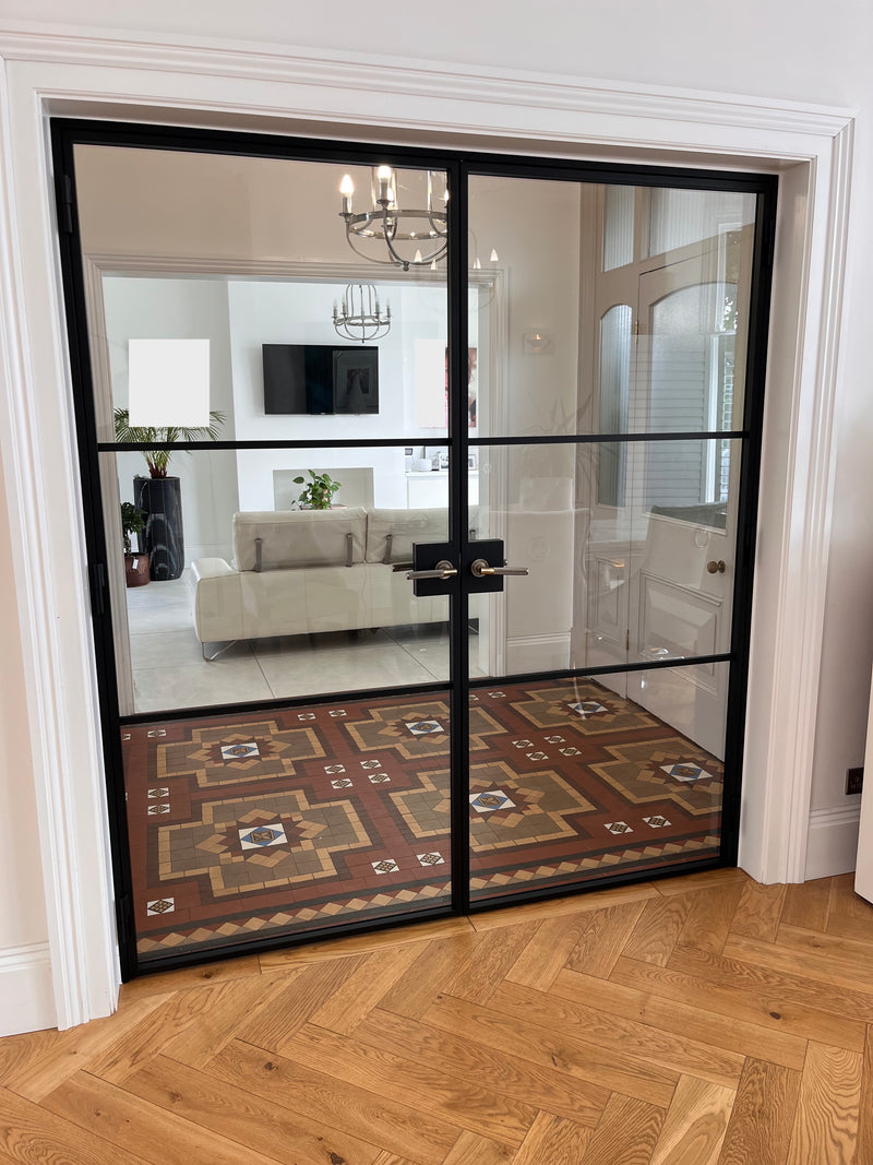Double Hinged Glass Doors – steel and glass internal doors by CreoGlass