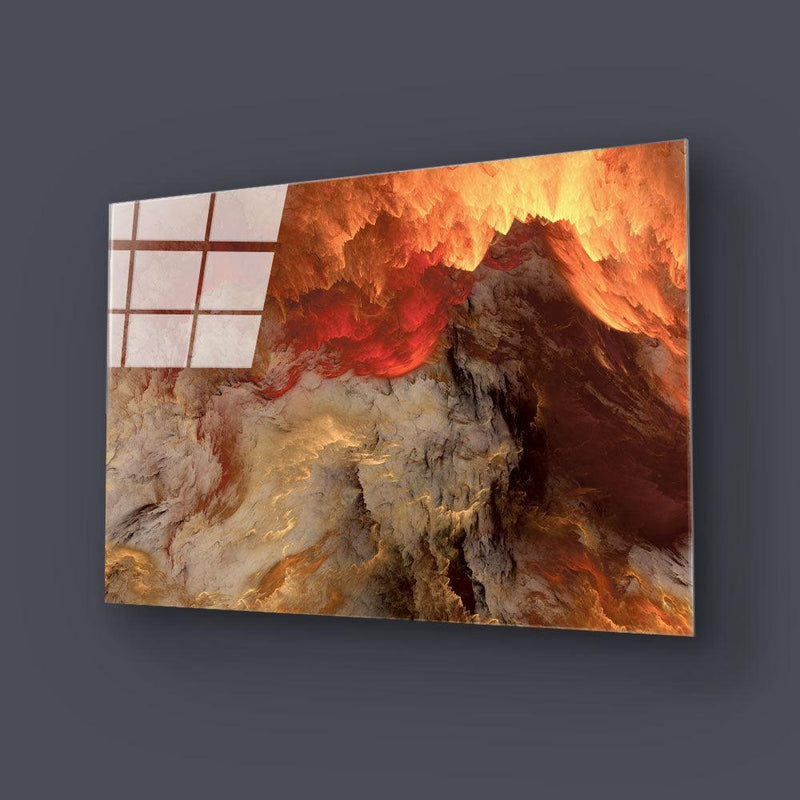 Abstract glass wall art displayed as a modern statement piece for a UK home