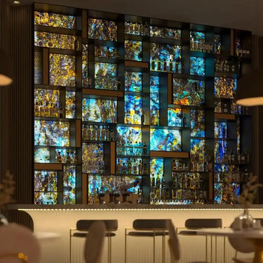 "Lemurian Blue" - LED Backlit Glass Splashback - Bespoke - CreoGlass®