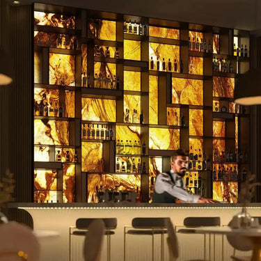 "Patagonia Green" - LED Backlit Glass Splashback - Bespoke - CreoGlass®