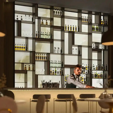 "White Onyx" - LED Backlit Glass Splashback - Bespoke - CreoGlass®