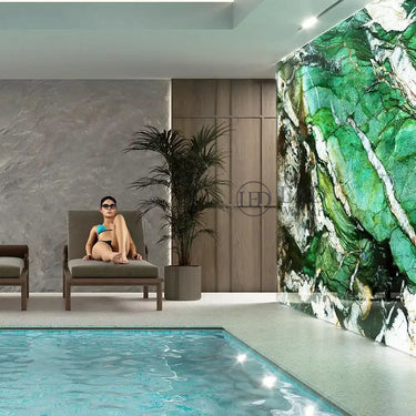 "Patagonia Green" - LED Backlit Glass Splashback - Bespoke - CreoGlass®