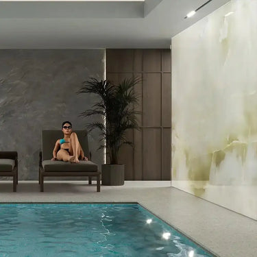 "White Onyx" - LED Backlit Glass Splashback - Bespoke - CreoGlass®