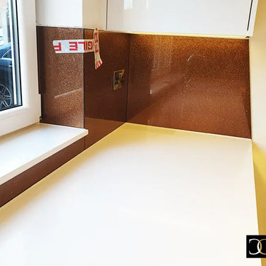 100% Fine Sparkle – Copper Orange Splashback - Bespoke