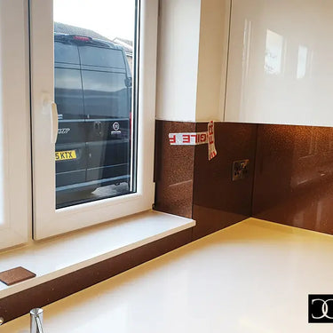 100% Fine Sparkle – Copper Orange Splashback - Bespoke