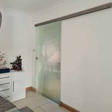 Eclipse Curve - Single Sliding Glass Door - Frameless - CreoGlass®