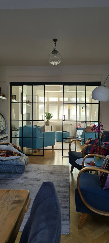 Vista Grid – Double Sliding Glass Door with Two Side Panels – PMF - CreoGlass®