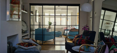 Vista Grid – Double Sliding Glass Door with Two Side Panels – PMF - CreoGlass®