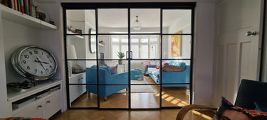 Vista Grid – Double Sliding Glass Door with Two Side Panels – PMF - CreoGlass®