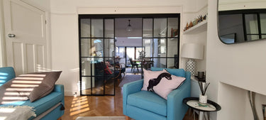 Vista Grid – Double Sliding Glass Door with Two Side Panels – PMF - CreoGlass®