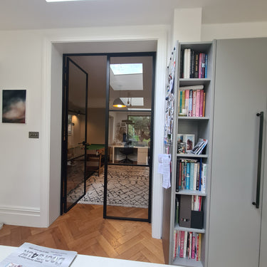 Steel Line – Double Hinged Glass Door with Latch and Frame – PMF