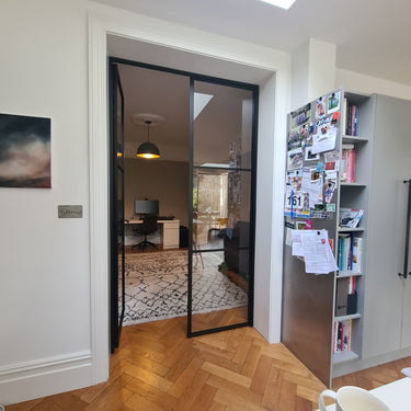 Steel Line – Double Hinged Glass Door with Latch and Frame – PMF