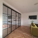 Atrium Grid – Double Sliding Glass Doors with Two Side Panels – PMF - CreoGlass®