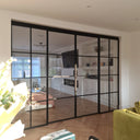Atrium Grid – Double Sliding Glass Doors with Two Side Panels – PMF - CreoGlass®