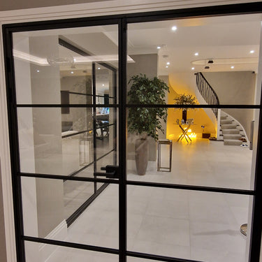 Metro Grid - Double Hinged Glass Door with Latch and Frame - PMF