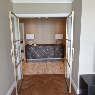 Skyline Frame - Double Hinged Glass Door with Handle and Frame - PMF