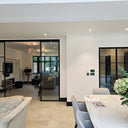 Modern Edge – Double Sliding Glass Door with Two Side Panels – PMF - CreoGlass®