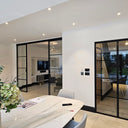 Modern Edge – Double Sliding Glass Door with Two Side Panels – PMF - CreoGlass®