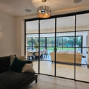 Modern Edge – Double Sliding Glass Door with Two Side Panels – PMF - CreoGlass®